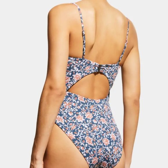 NWT Veronica Beard Aniston Cutout Swimsuit -- moonlit ocean - Picture 4 of 6